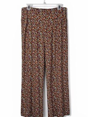 Multiples Slim-sation Multicolor Geometric Knit Pull On Pants Boho Retro Crop